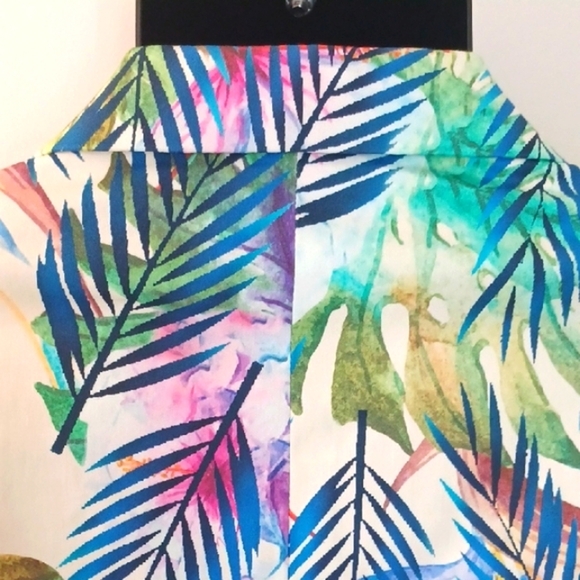 TALLIA Multicolor Leaf Print Blazer - Picture 9 of 10